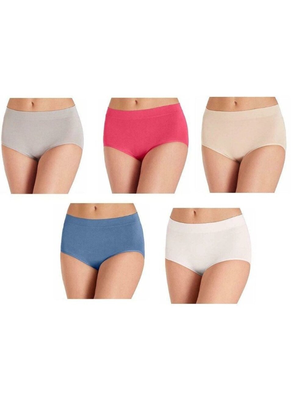 NEW Carole Hochman Women's XL Multicolor Seamless Brief 5-Pack Silky J1861 - Picture 3 of 5